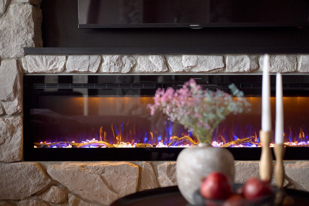Elektrische wandhaard met verwarming