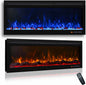 Elektrische wandhaard Mystflame 3D Perla 50. Optie met houtblok en kristallen.
