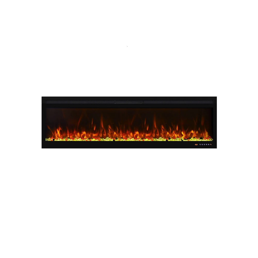Elektrische haard Mystflame 3D Perla 72. Elektrische haard met verwarming en decoratief houtblok.