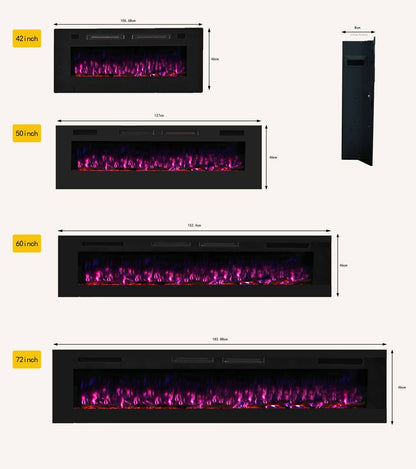 Mystflame Crystal 42 WiFi Elektrische Wandhaard (BxHxD) 1068x460x81 mm