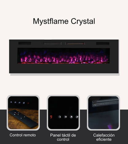 Mystflame Crystal 42 WiFi Elektrische Wandhaard (BxHxD) 1068x460x81 mm