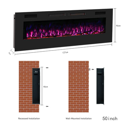 Mystflame Crystal 50 WiFi Elektrische Wandhaard (BxHxD) 1270x460x81 mm