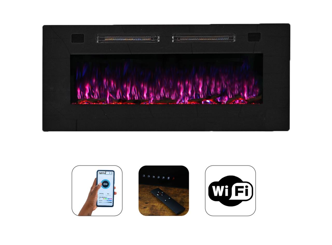 Mystflame Crystal 42 WiFi Elektrische Wandhaard (BxHxD) 1068x460x81 mm