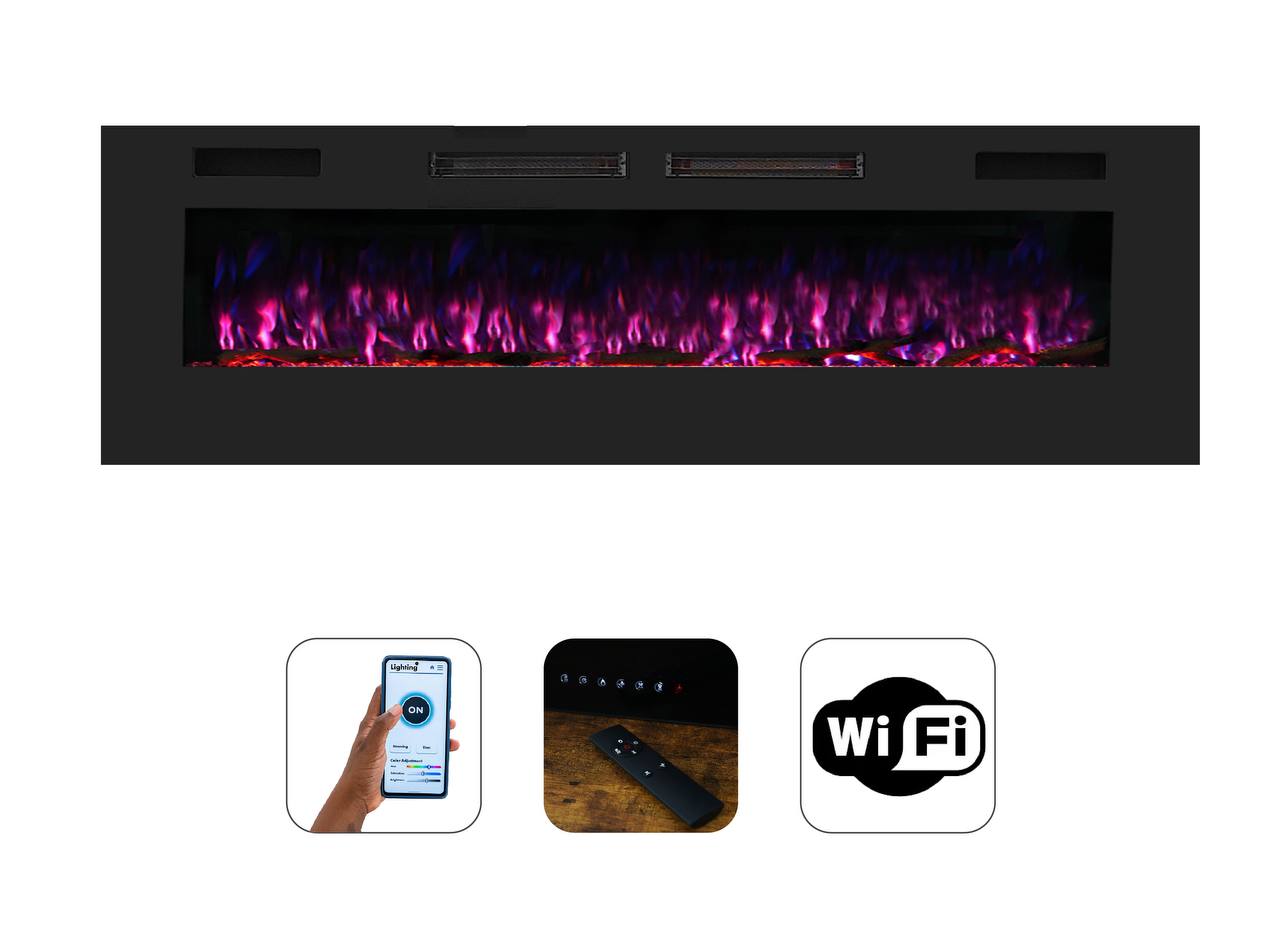 Mystflame Crystal 50 WiFi Elektrische Wandhaard (BxHxD) 1270x460x81 mm