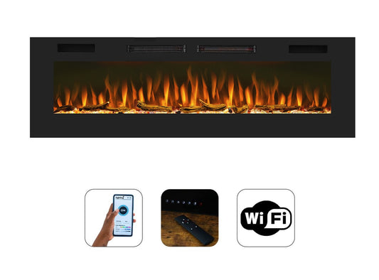 Mystflame-Crystal-60-WiFi — betaalbare elektrische haard met WiFi en verwarmingsfunctie