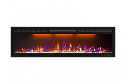 Elektrische haard Mystflame Crystal 60 Wi-Fi. Wandhaard met verwarming en vuurgeluid.