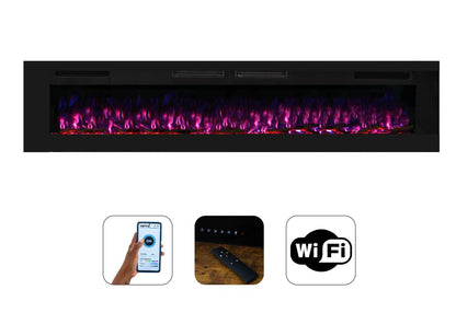 Mystflame Crystal 72 WiFi Elektrische Wandhaard (BxHxD) 1829x460x81 mm