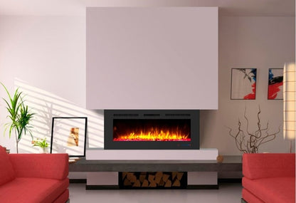 Elektrische wandhaard tot een meter breed voor de woonkamer. Mystflame Galaxy.