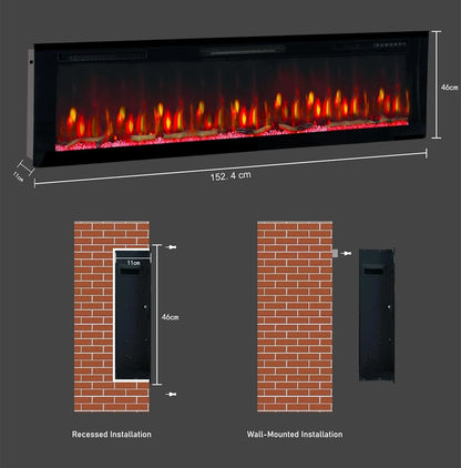 Weka Fireplace E60 WiFi Elektrische Wandhaard (BxHxD) 1524x460x113 mm