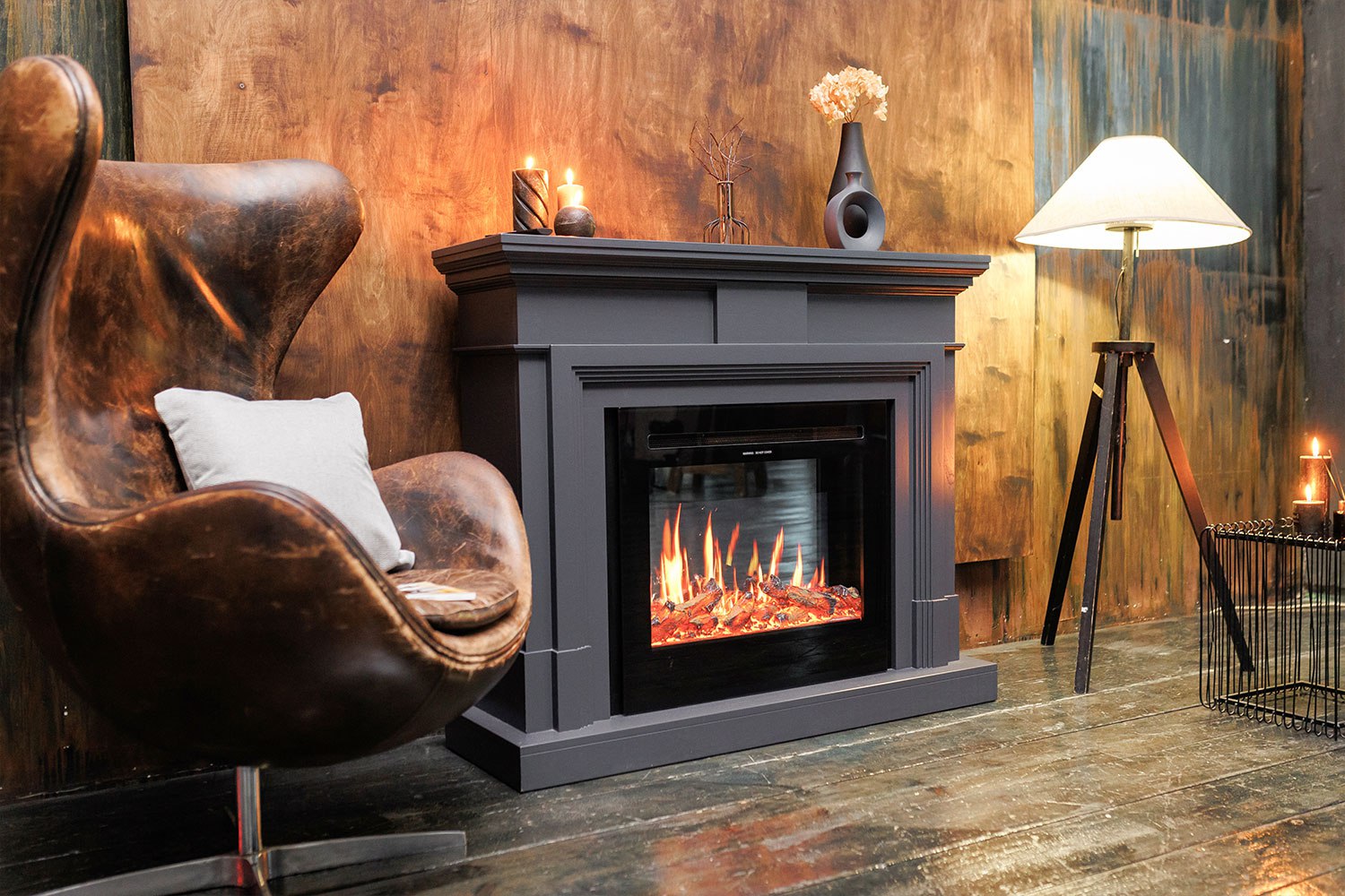 Mystflame V-Art 25: elektrische haard met houtblokken en de meest realistische vlamweergave. Elektrische haard met verwarming en geluid.