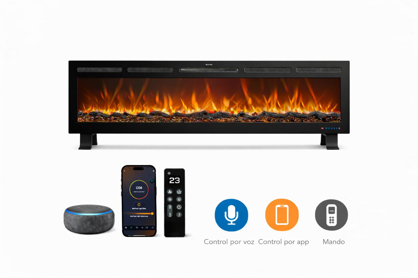 Lineaire elektrische haard met poten Mystflame Galaxy Pro 60 NEW WiFi