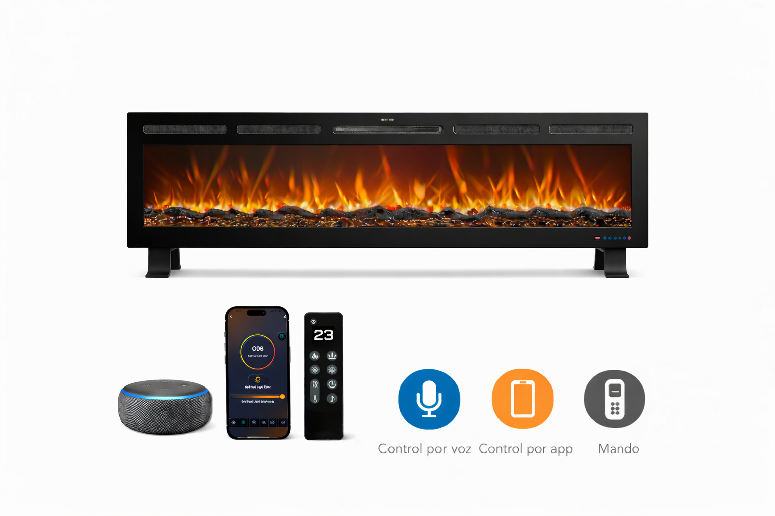 Lineaire elektrische haard met poten Mystflame Galaxy Pro 60 NEW WiFi