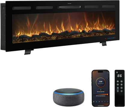 Elektrische haard met geluid van knetterend hout, verwarming en poten Mystflame Galaxy Pro 50 NEW WiFi