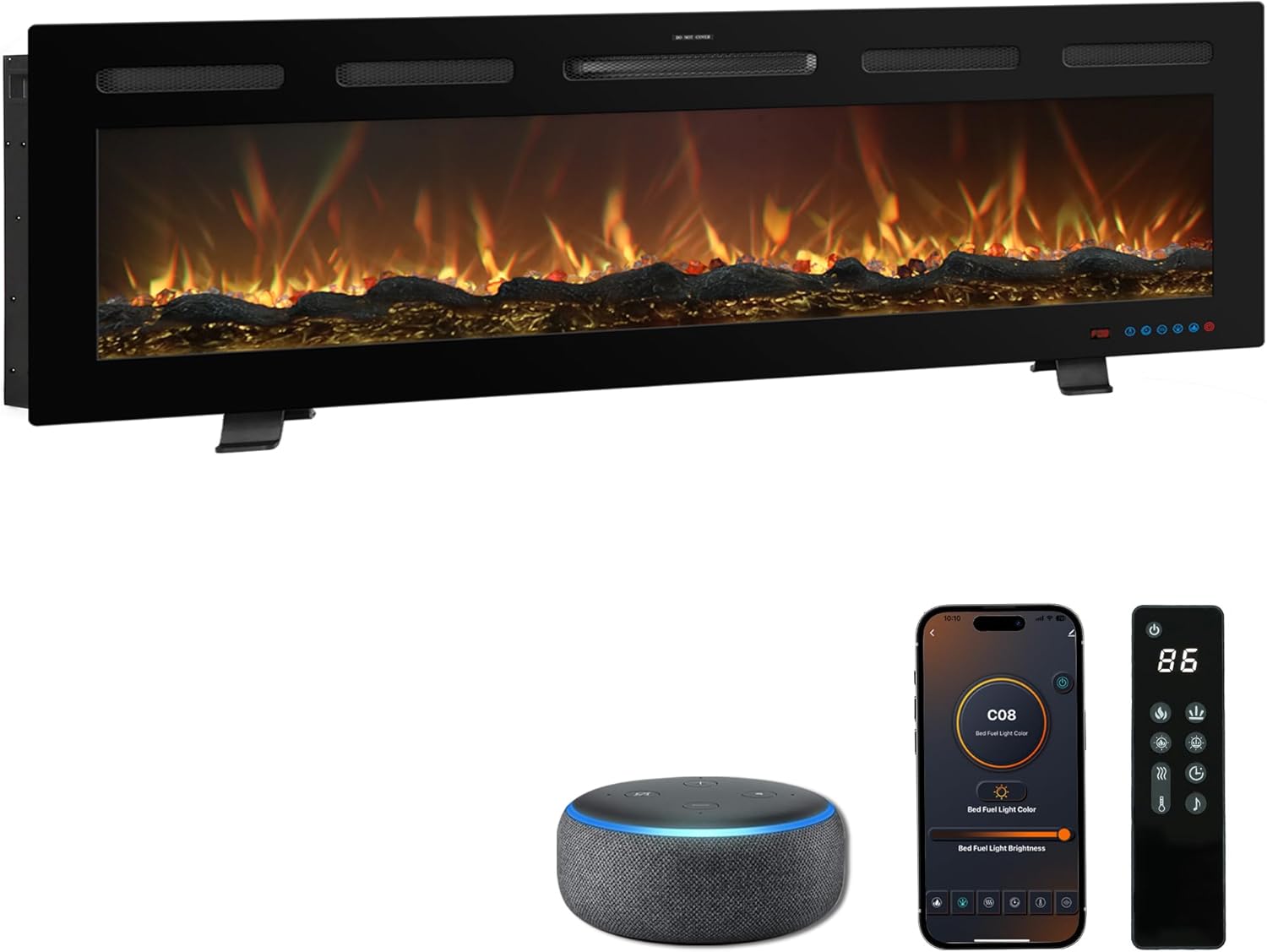 Elektrische vloerhaard met poten en geluid Mystflame Galaxy Pro 60 NEW WiFi