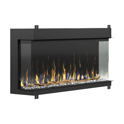 Elektrische haard Dimplex Ignite Bold 50 met glazen zijpanelen.
