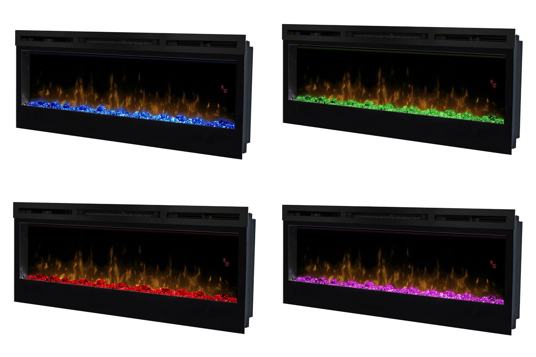 Elektrische haard Dimplex Optiflame Prism 50 met multicolor verlichting van decoratieve kristallen