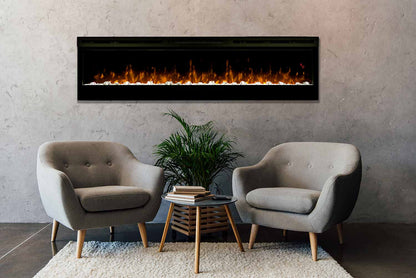 Elektrische haard Dimplex Optiflame Prism 74 BLF7451 in het interieur van de woonkamer
