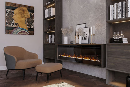 Elektrische haard Dimplex Optiflame Prism 74 in houten schouw