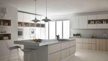Dimplex Cassette 400 LED inbouw elektrische haard in het interieur van de keuken