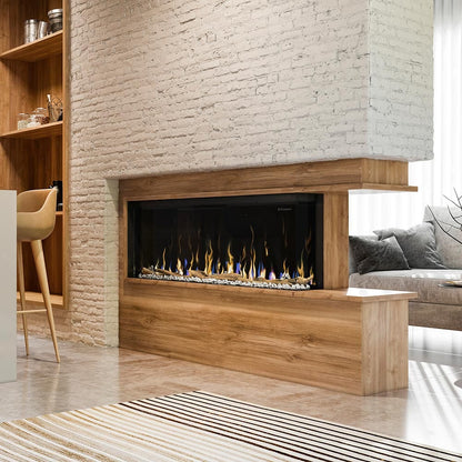 Elektrische haard Dimplex Ignite Bold 50 ingebouwd in de wand.