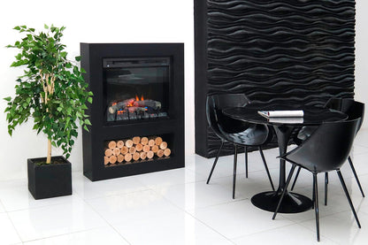 Elektrische haard ingebouwd in houten schouw Dimplex Optiflame Firebox XHD28 Multi Fire