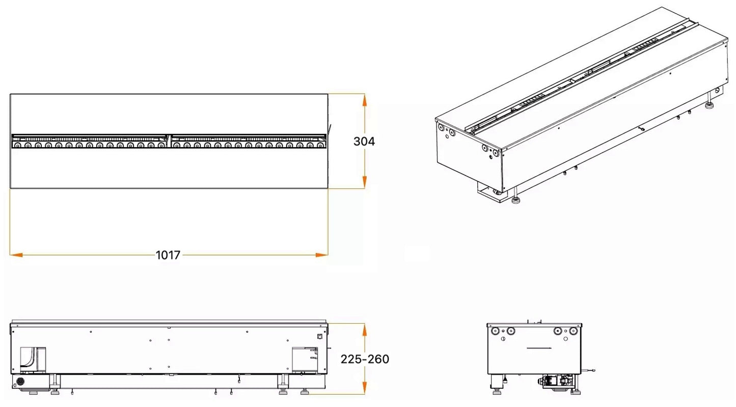 Dimplex Cassette 1000 PRO RGB Multi Opti-Myst elektrische stoomhaard met aansluiting op het waterleidingnet