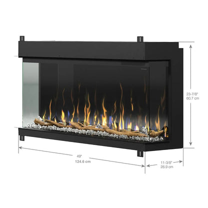 Afmetingen van de elektrische haard Dimplex Ignite Bold 50.