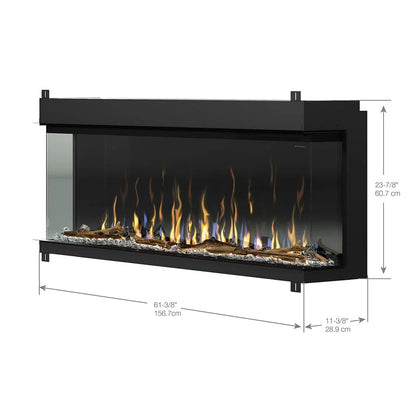Afmetingen van de elektrische haard Dimplex Ignite Bold 60.