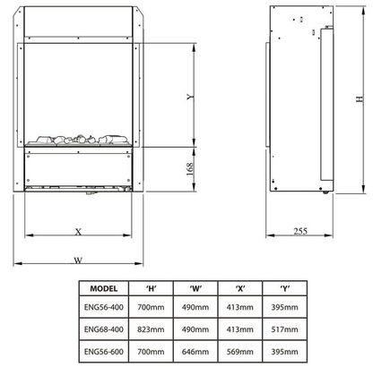 Dimplex Engine 56-600 Pro Range Opti-Myst Elektrische Stoomhaard met Verwarming (B×H×D) 646x700x255 mm