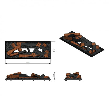 Dimplex Cassette 600 LED LOG Opti-Myst Elektrische Waterdamphaard (BxHxD) 564 x 280 x 217 mm