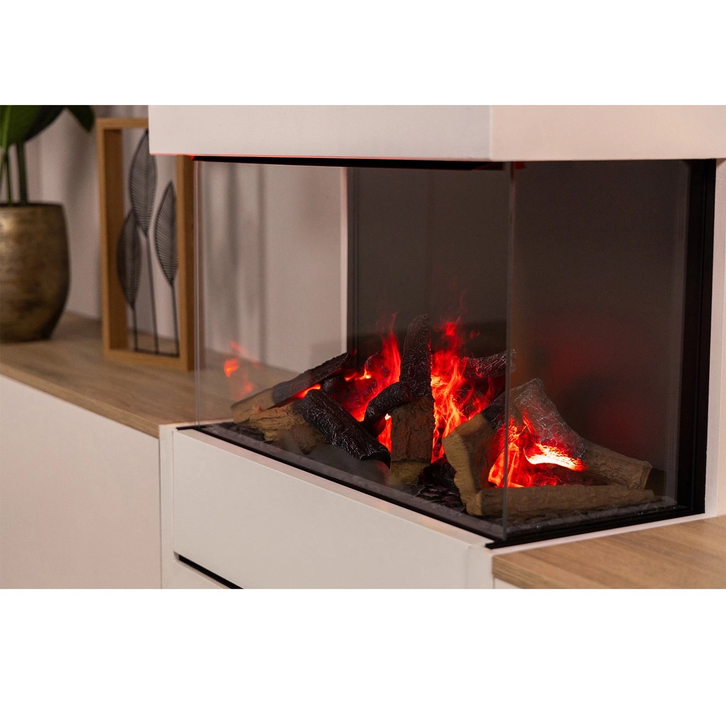 Efecto de llama viva y realista de la chimenea eléctrica de vapor Dimplex 3 Step Multi Opti-Myst