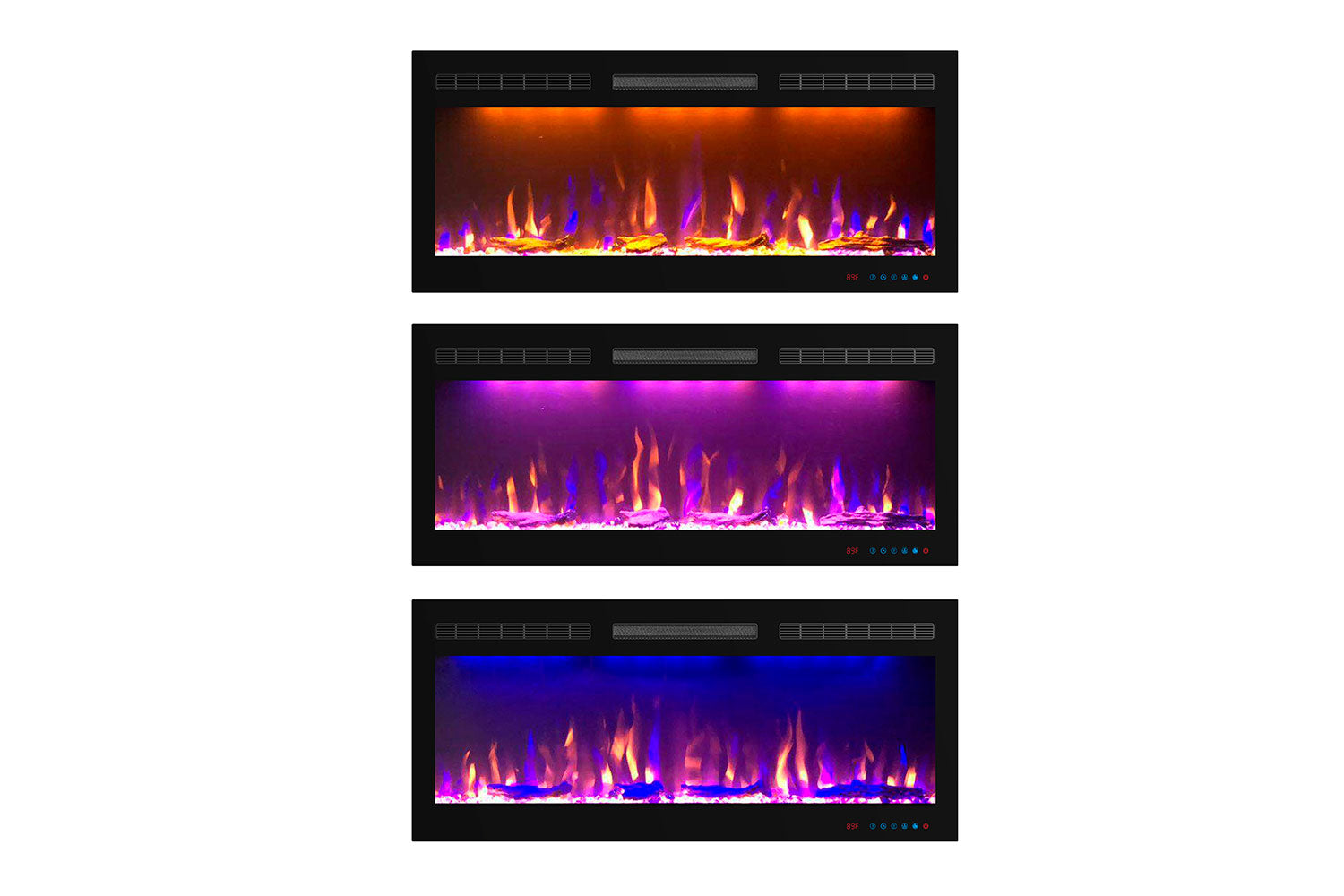 Elektrische haard Mystflame Crystal 36 met multicolor vlammen