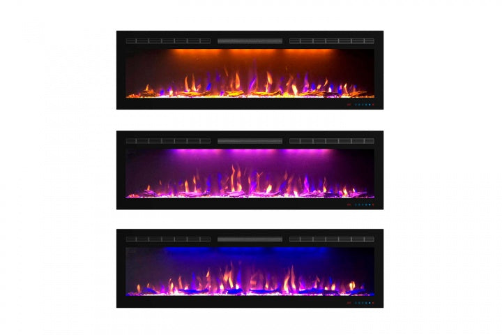 Multicolor vlam van de elektrische haard Mystflame Crystal 72 Wi-Fi.