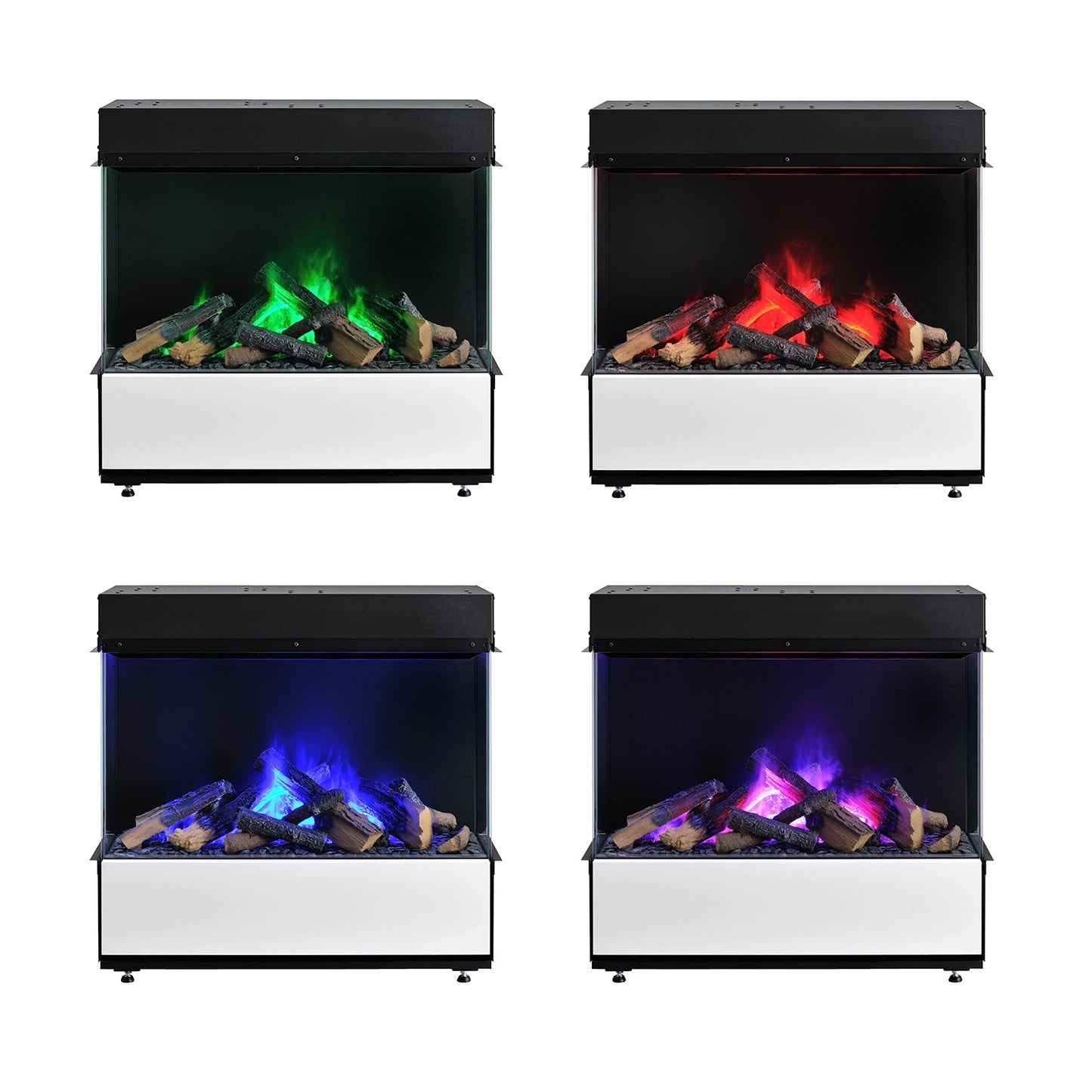 Modos de color de la llama de la chimenea eléctrica de vapor Dimplex 3 Step Multi Opti-Myst