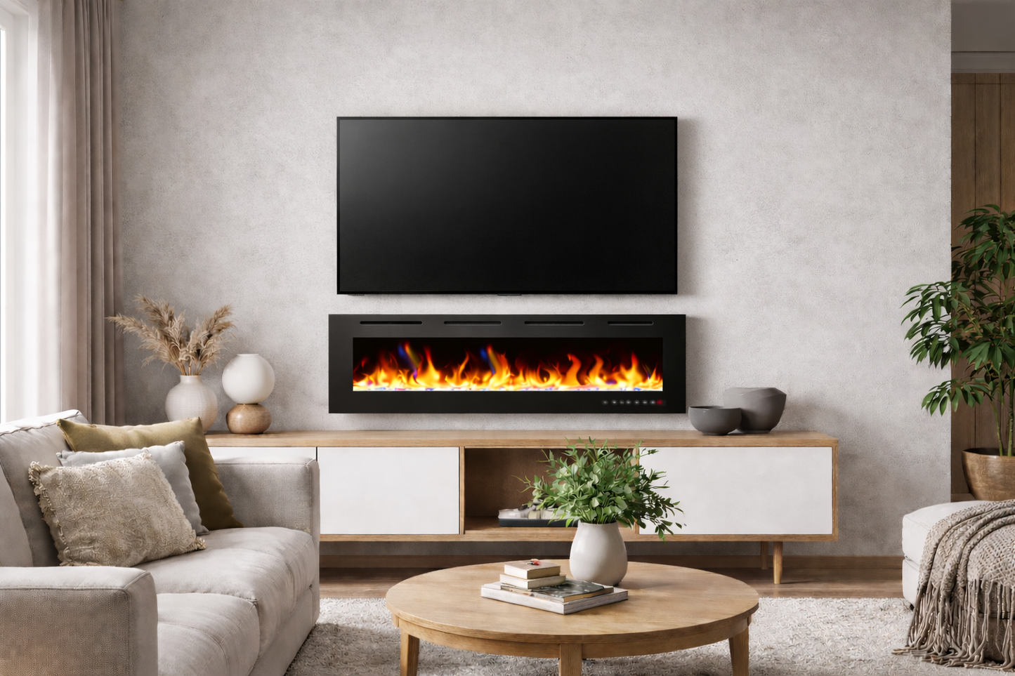 Elektrische haard Mystflame Crystal 50 New WiFi in het interieur
