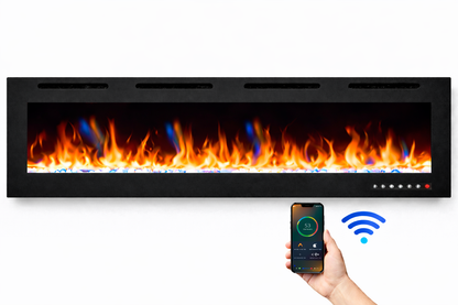 Lange en goedkope elektrische haard Mystflame Crystal 72 New WiFi