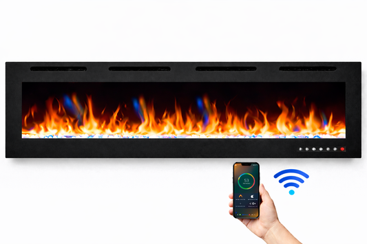 Lange en goedkope elektrische haard Mystflame Crystal 72 New WiFi