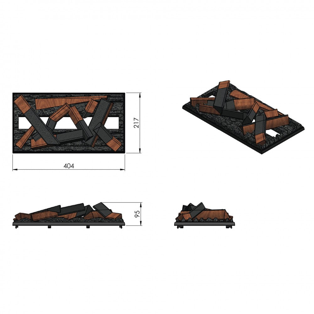 Dimplex Cassette 400 LED LOG Opti-Myst Elektrische Waterdamphaard (BxHxD) 404x271 x217 mm