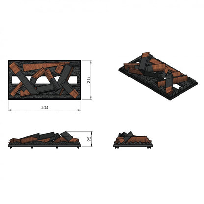 Dimplex Cassette 400 LED LOG Opti-Myst Elektrische Waterdamphaard (BxHxD) 404x271 x217 mm